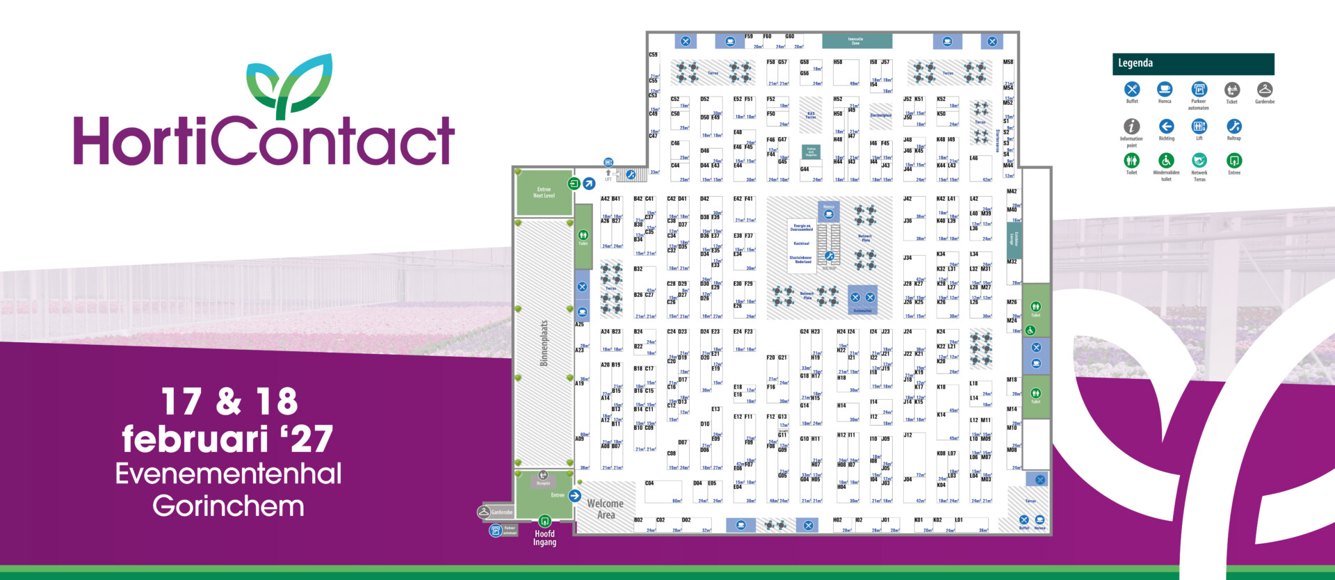 Plattegrond HortiContact 2027 in Evenementenhal Gorinchem