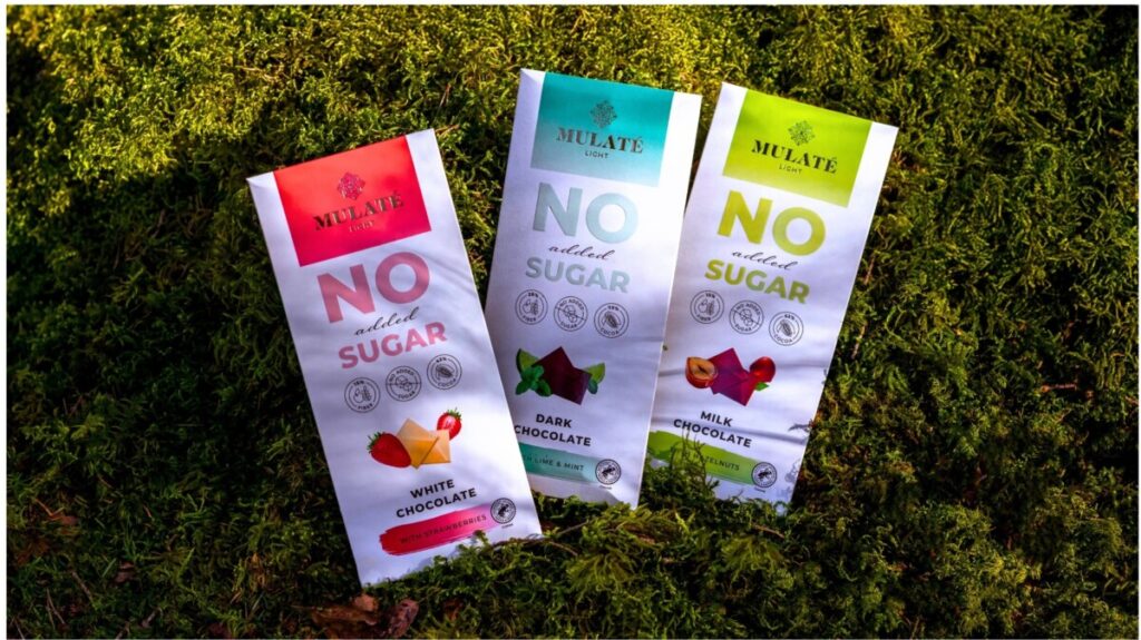 MULATE LIGHT CHOCOLATE BARS WITH NO ADDED SUGAR