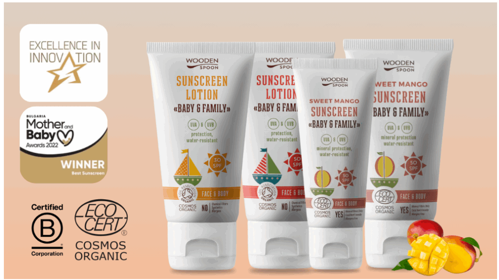 WOODEN SPOON Baby & Family Sunscreen SPF 30 / SPF 50 –Natural, safe sun protection with non-nano zinc oxide. Gentle for babies, kids & sensitive skin. 100% natural, certified organic, eco-friendly. Pure, safe & effective for the whole family.
