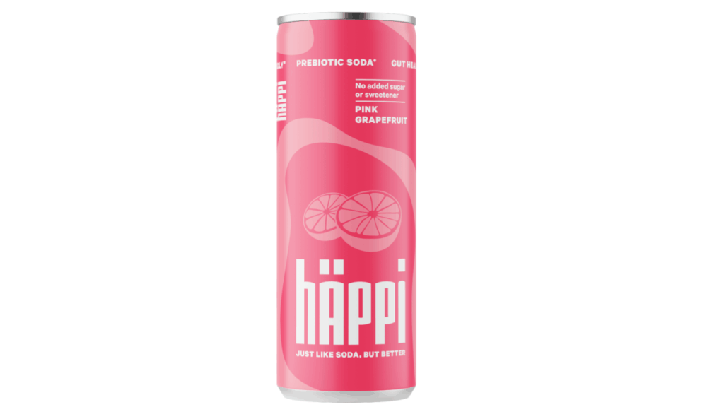hÄppi – prebiotic soda – pink grapefruit