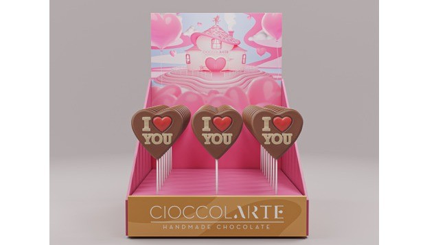 I LOVE YOU Chocolate Lollipop Displays by Cioccolarte 25GR