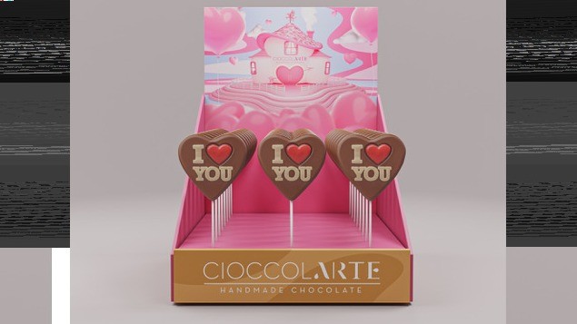 I LOVE YOU Chocolate Lollipop Displays by Cioccolarte 25GR
