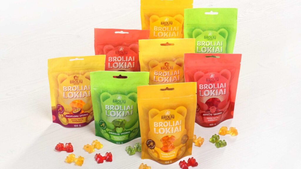 Bear Bros Big Set of passion fruit, apple, raspberry and fruit juice gummies with honey