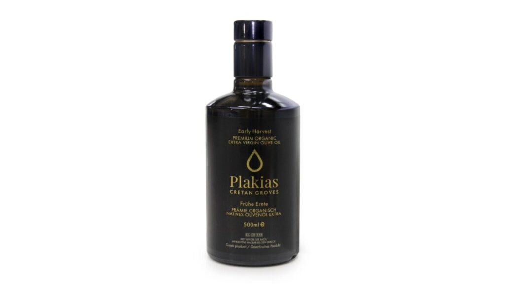 PLAKIAS ORGANIC EXTRA VIRGIN OLIVE OIL EARLY HARVEST PREMIUM 500ml GLASS