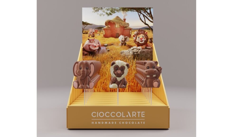 SAFARI Chocolate Lollipop Displays by Cioccolarte 25gr