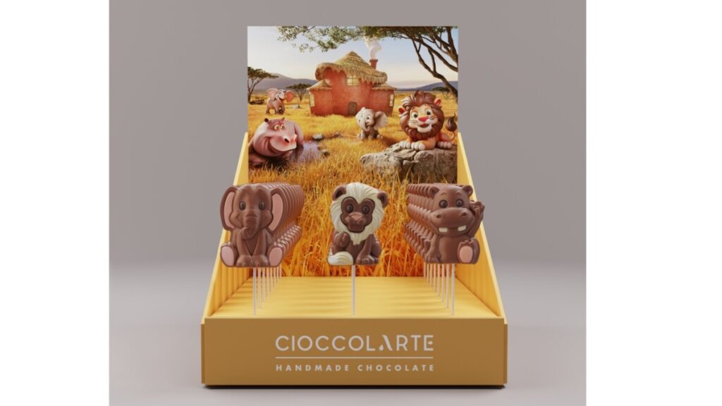 SAFARI Chocolate Lollipop Displays by Cioccolarte 25gr