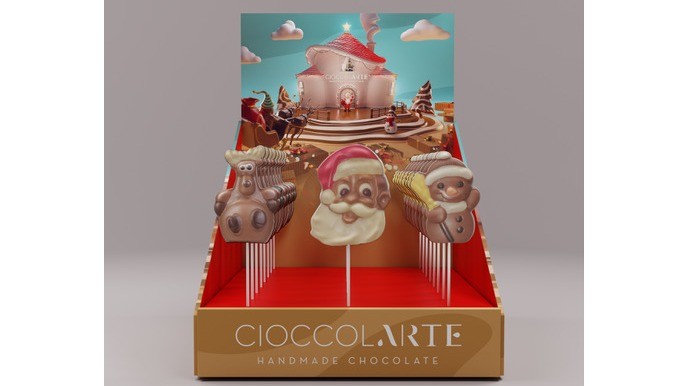 SANTA Chocolate Lollipop Displays by Cioccolarte 25gr