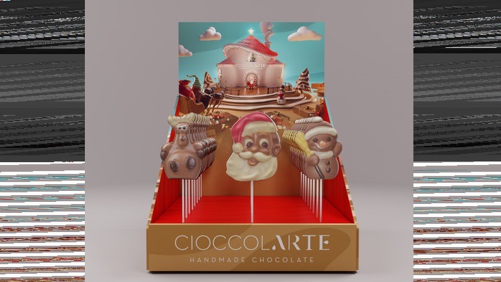 SANTA Chocolate Lollipop Displays by Cioccolarte 25gr
