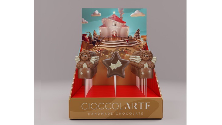 STAR & ANGEL Chocolate Lollipop Displays by Cioccolarte 25GR