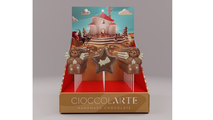 STAR & ANGEL Chocolate Lollipop Displays by Cioccolarte 25GR