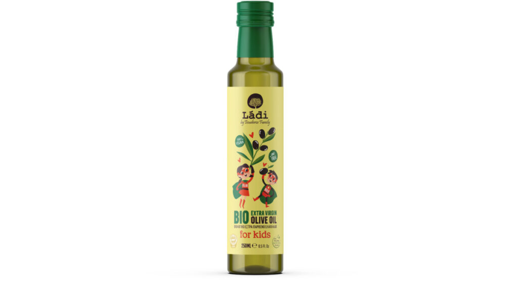 Organic Extra Virgin OLive Oil “LADI” for Kids, in 250ml glass Dorica bottle