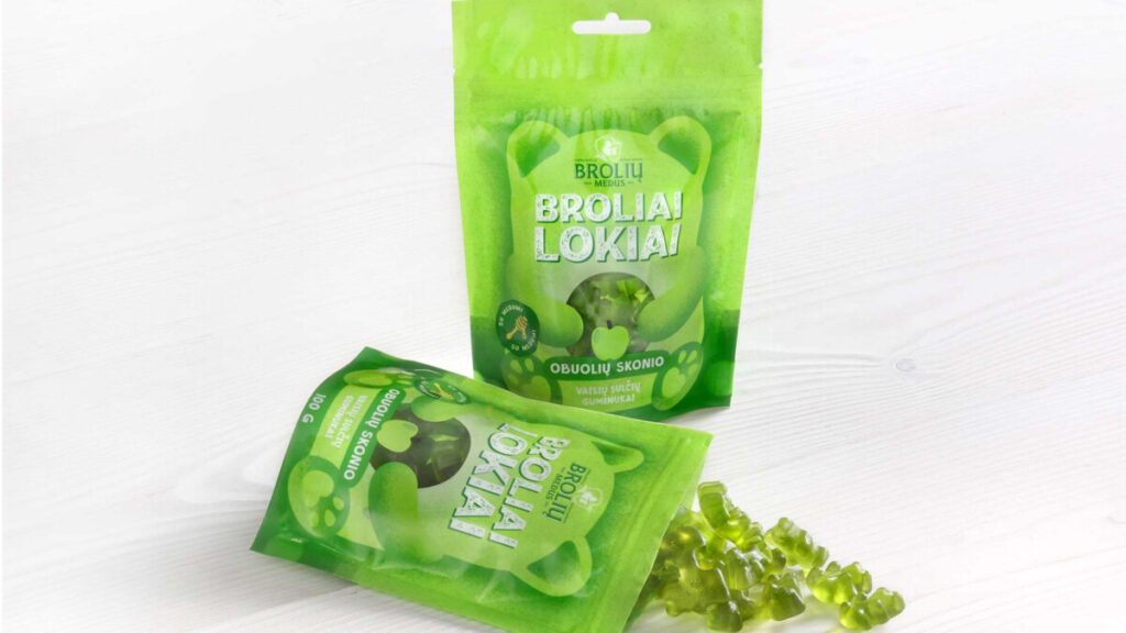 Apple-flavoured gummies “Bear Bros” with honey