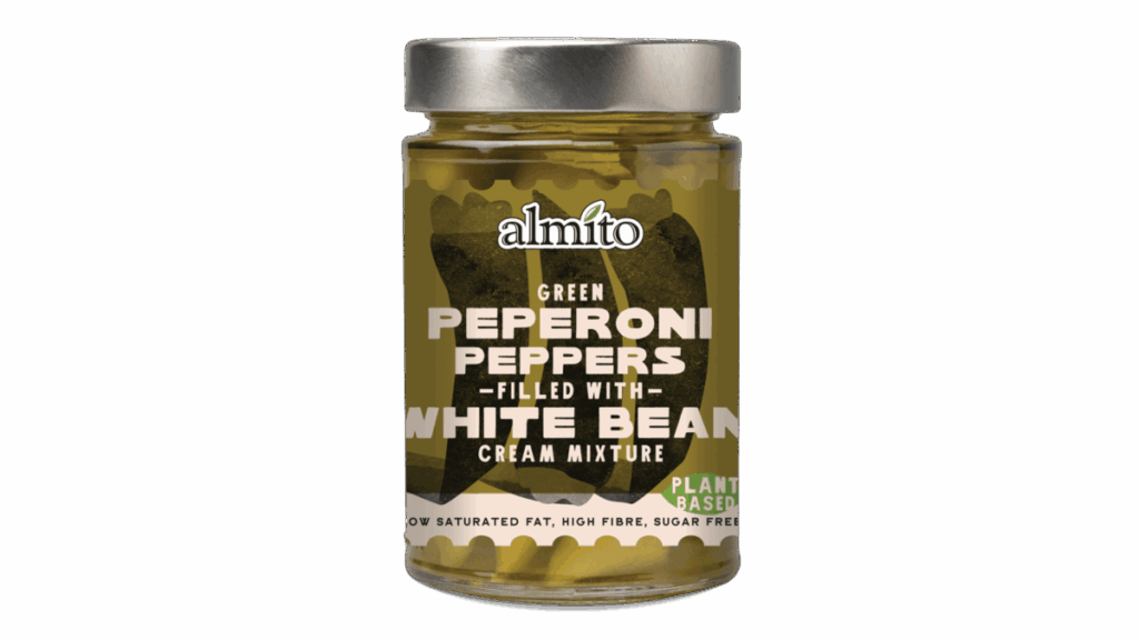 Plant Based Green Peperoni Peppers filled with White Bean Cream Mixture