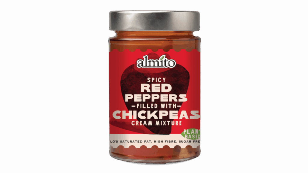 Plant Based Spicy Red Peppers filled with Chickpeas Cream Mixture