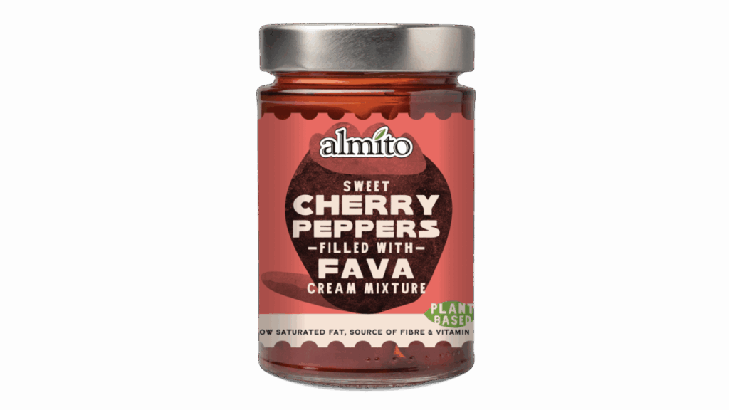 Plant Based Sweet Cherry Peppers filled with Fava Cream Mixture