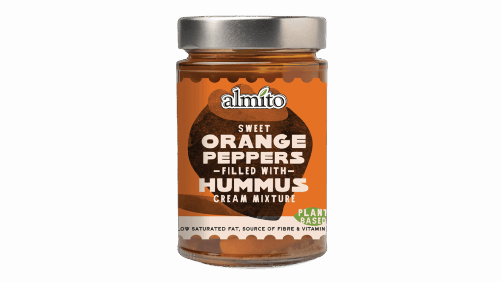 Plant Based Sweet Orange Peppers filled with Hummus Cream Mixture