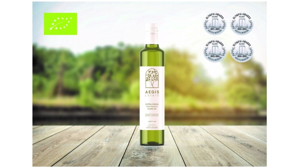 AEGIS ESTATE ORGANIC EXTRA VIRGIN HIGH PHENOLIC OLIVE OIL – EARLY HARVEST.