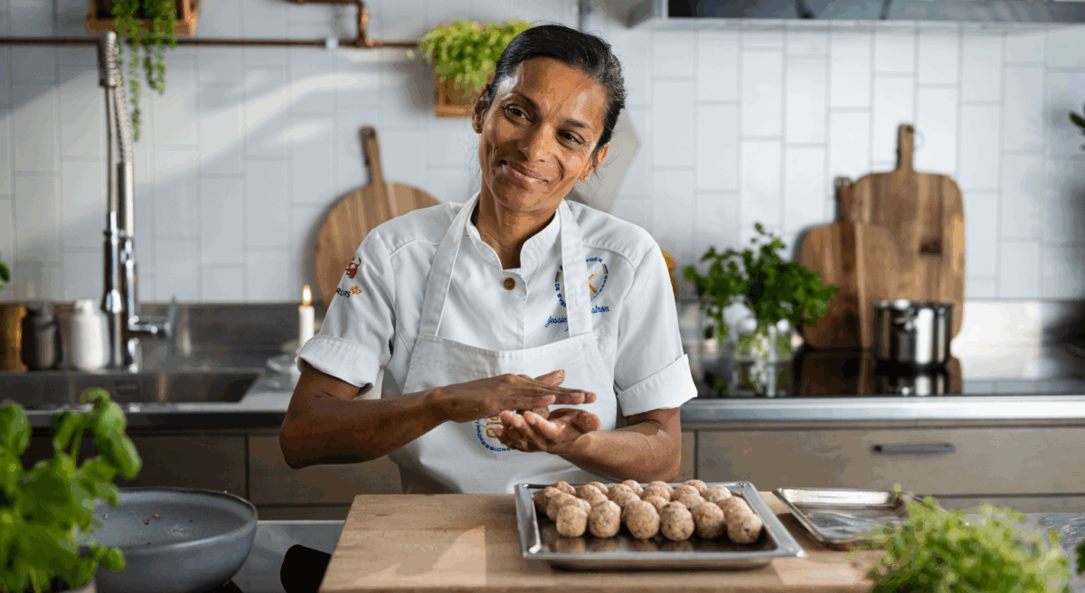 Jessie Sommarström i köket