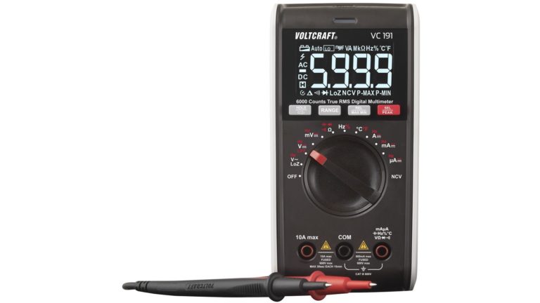 VOLTCRAFT VC191 Handheld multimeter Digital CAT III 600 V Display (counts): 6000