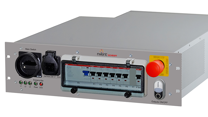 19” power distribution unit with emergency stop switch