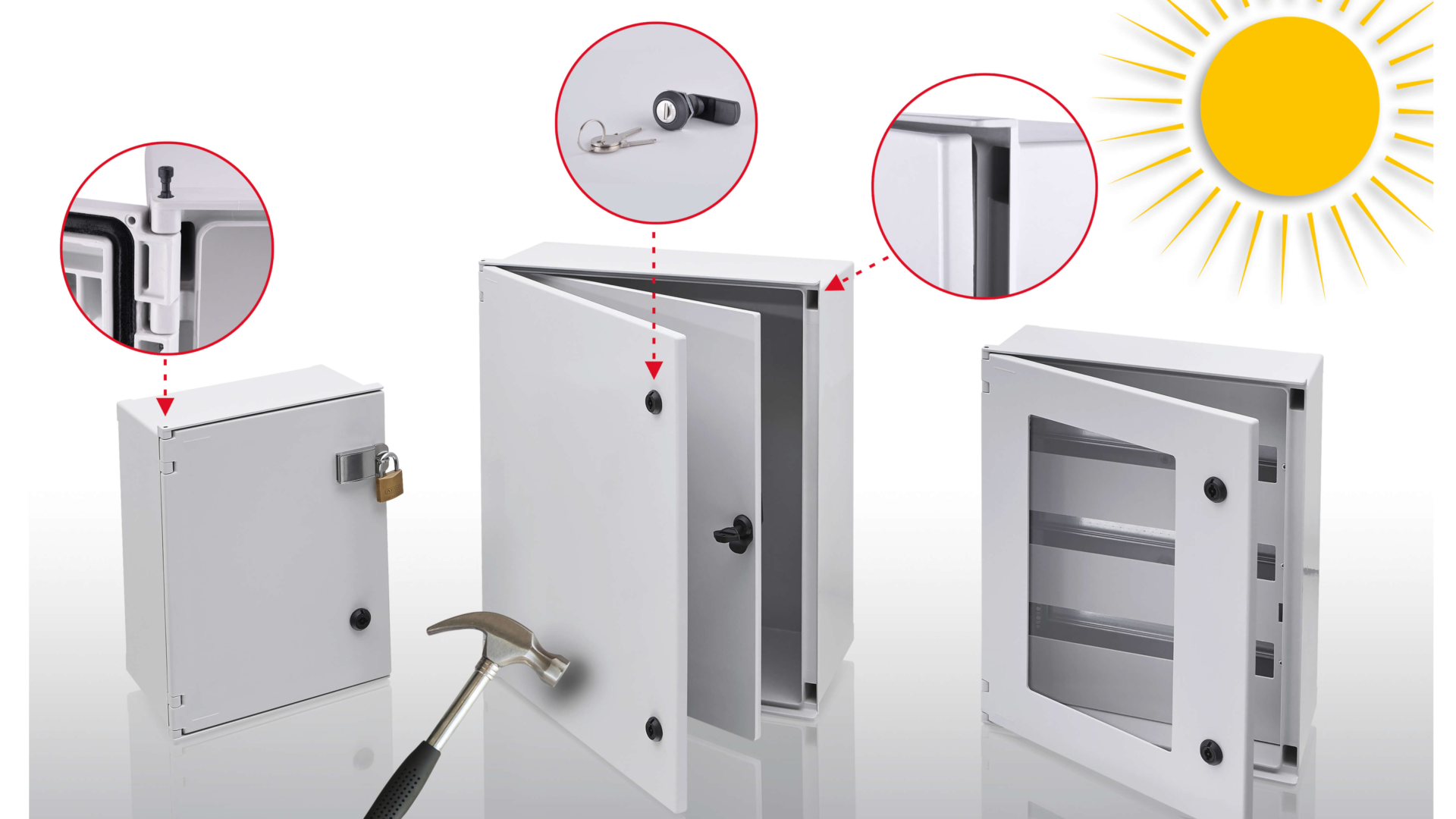 Switch cabinet enclosure made of impact-proof polyester