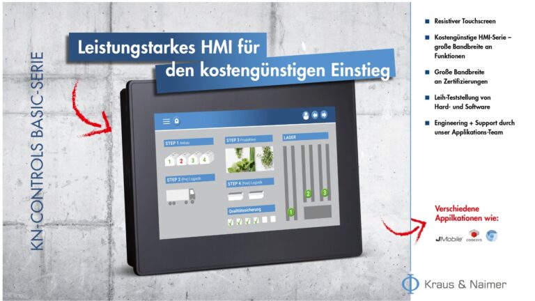 KN Controls Basic-Serie: leistungsstarkes HMI für den Einstieg in Industrie 4.0