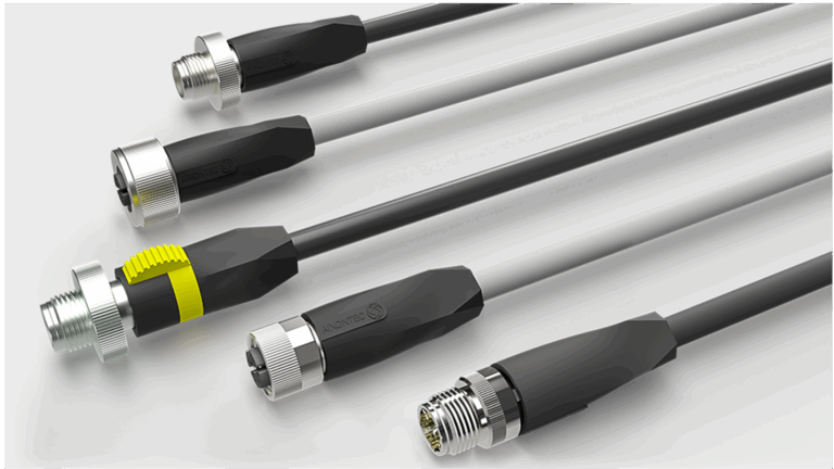 M12 D- and X-coded data connection cables