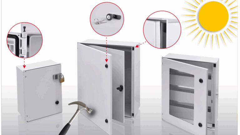 Switch cabinet enclosure made of impact-proof polyester