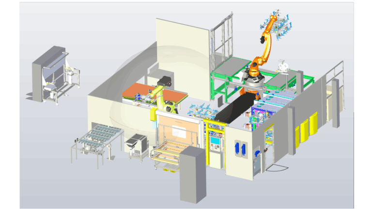 unloading cell for injection molding machine