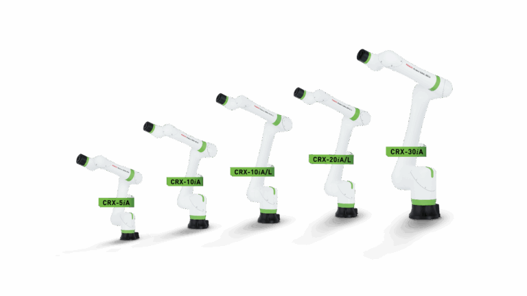 The new CRX cobots are safe, flexible, quick to implement and easy to programme. All this with FANUC’s renowned reliability and 8 years of maintenance-free operation to meet today’s manufacturers’ production requirements.
