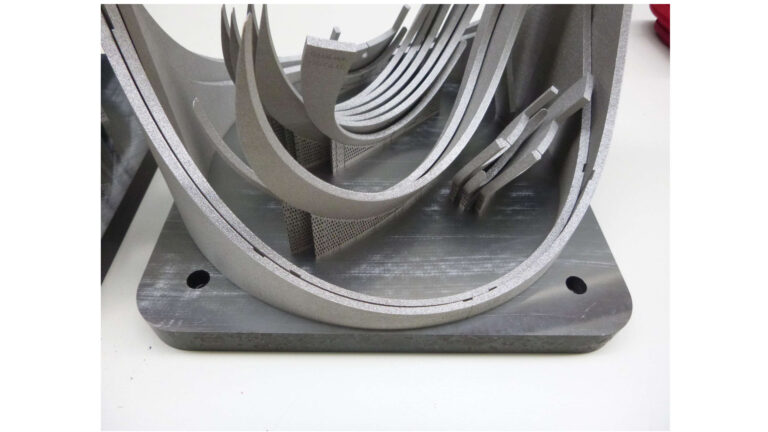 3D printing metal DMLS 316L parts on bottom plate