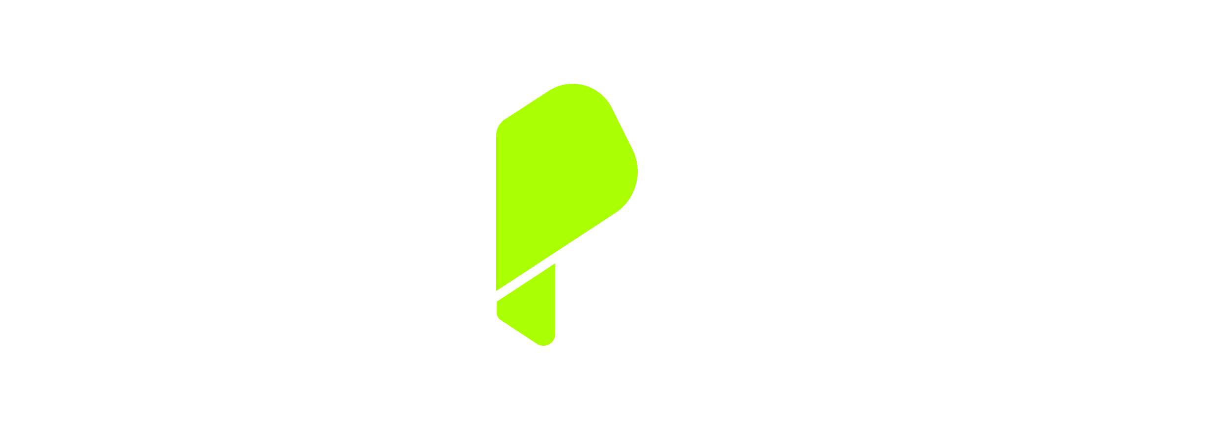 Felgroen abstract logo op witte achtergrond