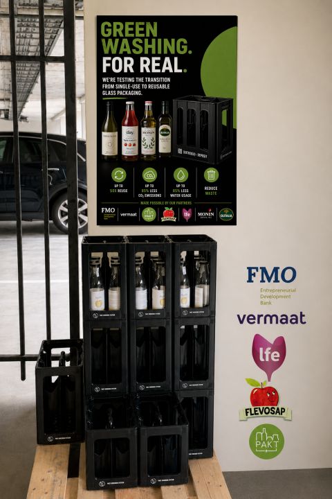 herbruikbare glazen flessen