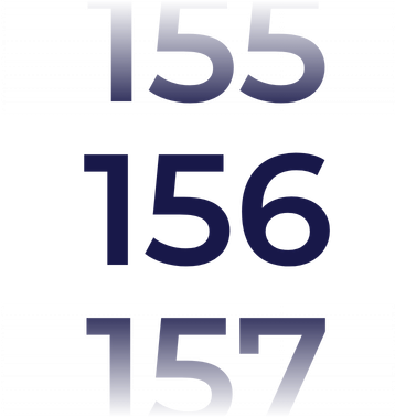 Nummerselector met 156 gemarkeerd tussen 155 en 157