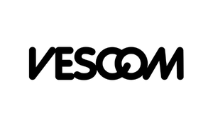 Zwart VESCOOM-logo op witte achtergrond