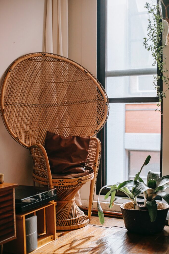 boho interieur rotan stoel