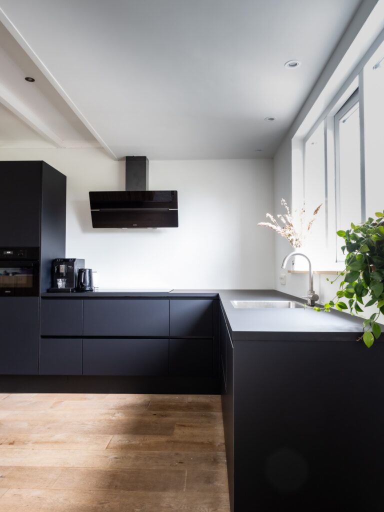 L-vormige keuken ergonomische driehoek