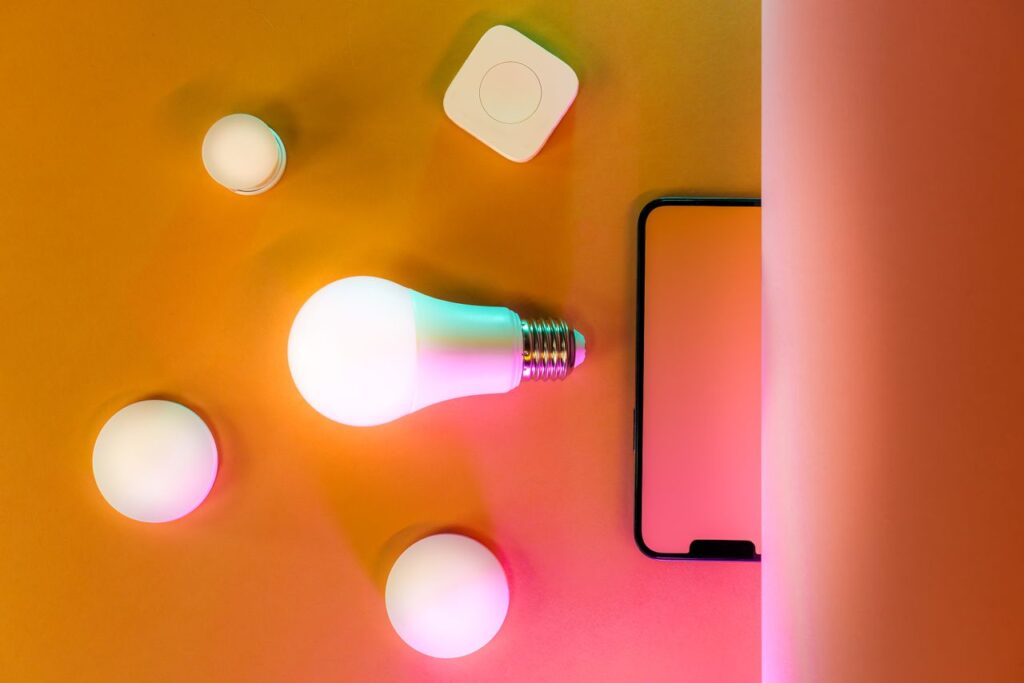 Slimme verlichting met een smartphone.