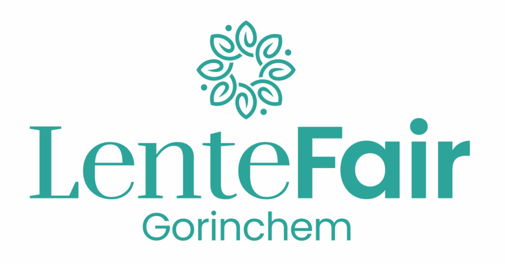 Logo van LenteFair Gorinchem met bladerenkrans