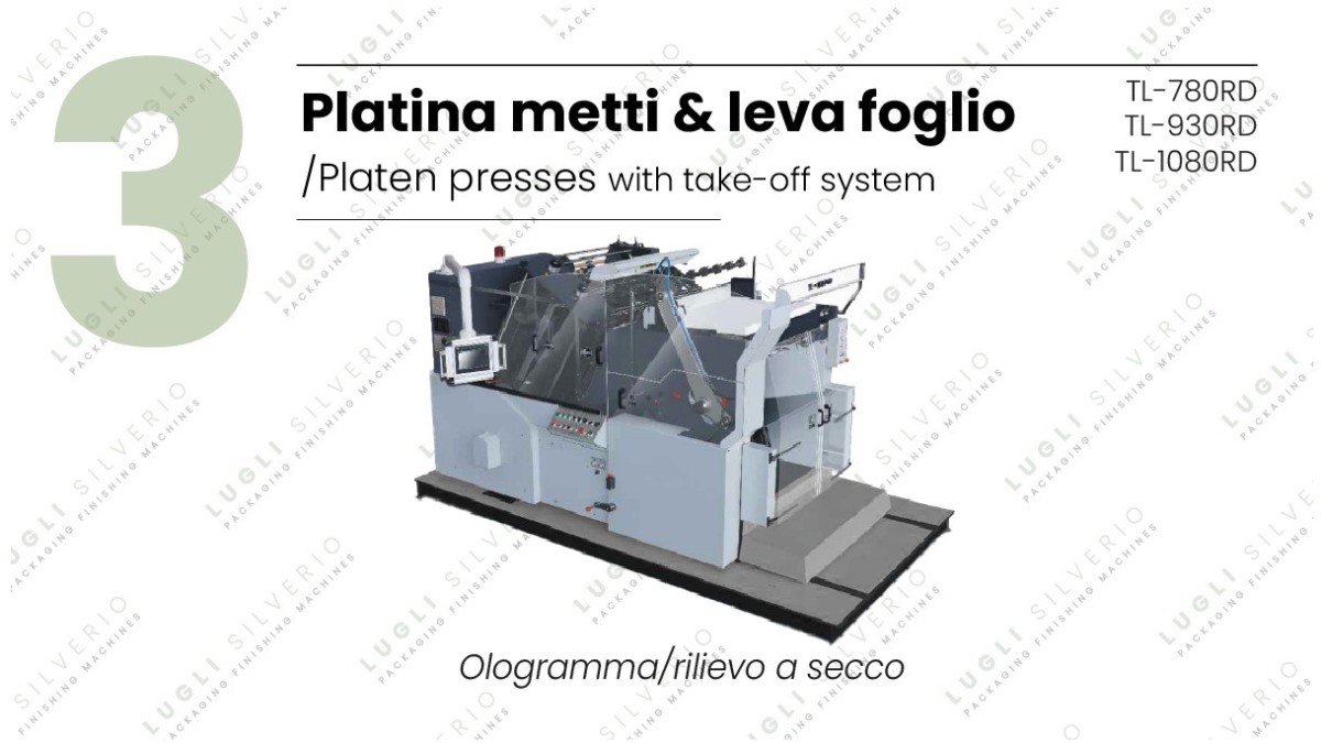 3. Platen presses with feed and take-off syste for die-cutting and hot stamping