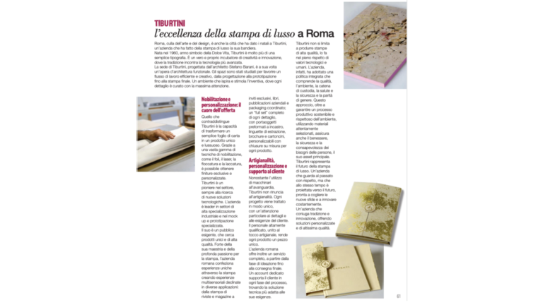 Tiburtini the excellence of luxury printing in Rome
