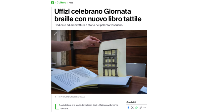 Uffizi celebrano Giornata braille con un nuovo libro tattile