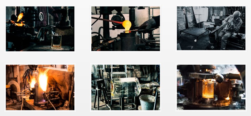 Semi-automatic glass factory production