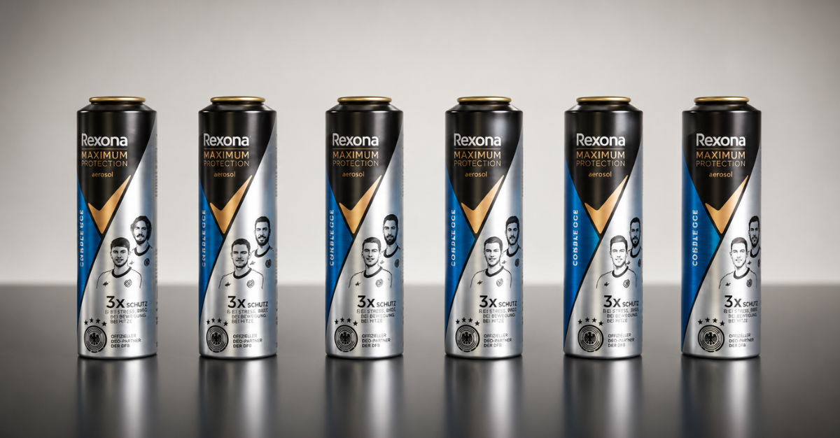 Using its Dynamark PRO variable-print technology, Ball Corporation has created six football-inspired aerosol can designs for Rexona Maximum Protection, helping Unilever combine a distinctive limited-edition look with consistent quality across the entire range.