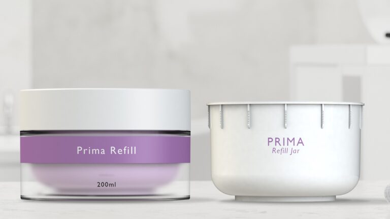 Prima refill range: refillable and reusable mono-material jar