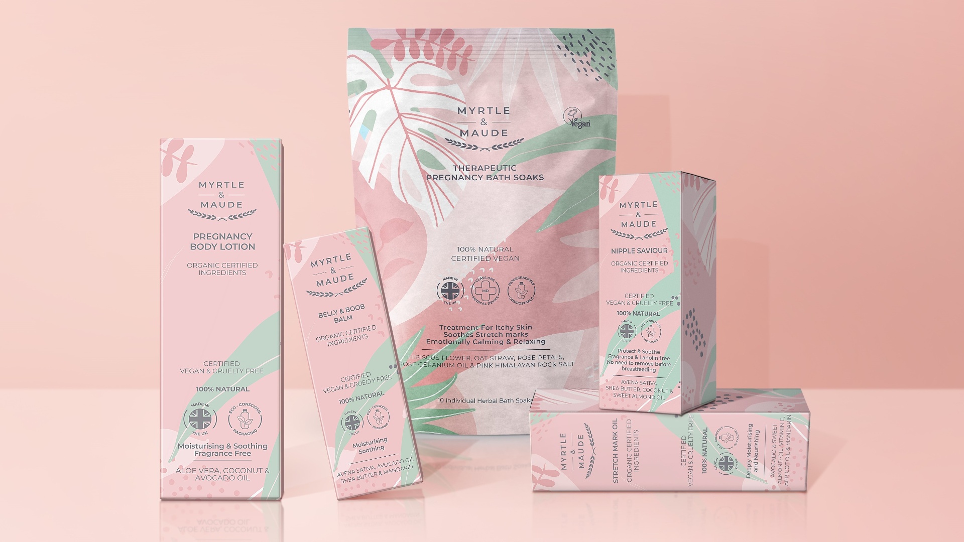 Falconer collaborates with Myrtle & Maude to create  stand-out cartons for new skincare range