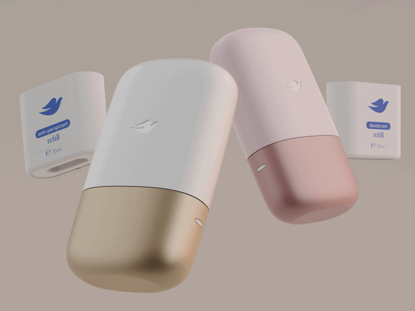 Dove Refillable Deodorant & Antiperspirant Packaging System