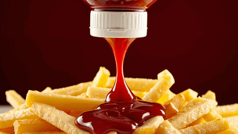 Ketchup Bottle Squeezing Ketchup on Fire
