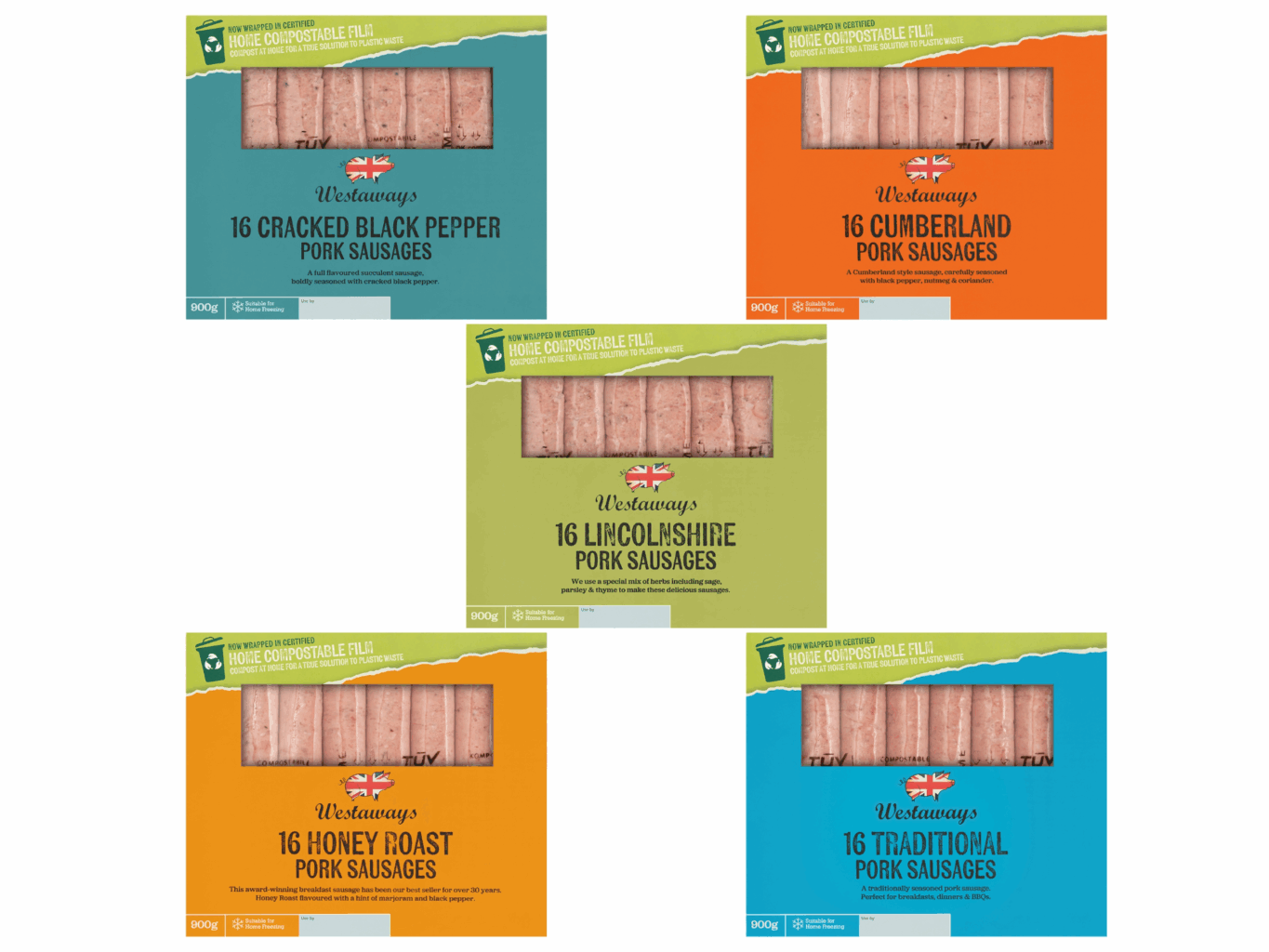 Westaways Sausages - A range of 900g Family packs of sausages