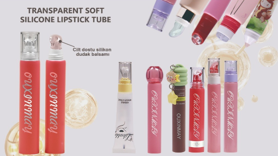 Transparent soft silicone lipstick tube